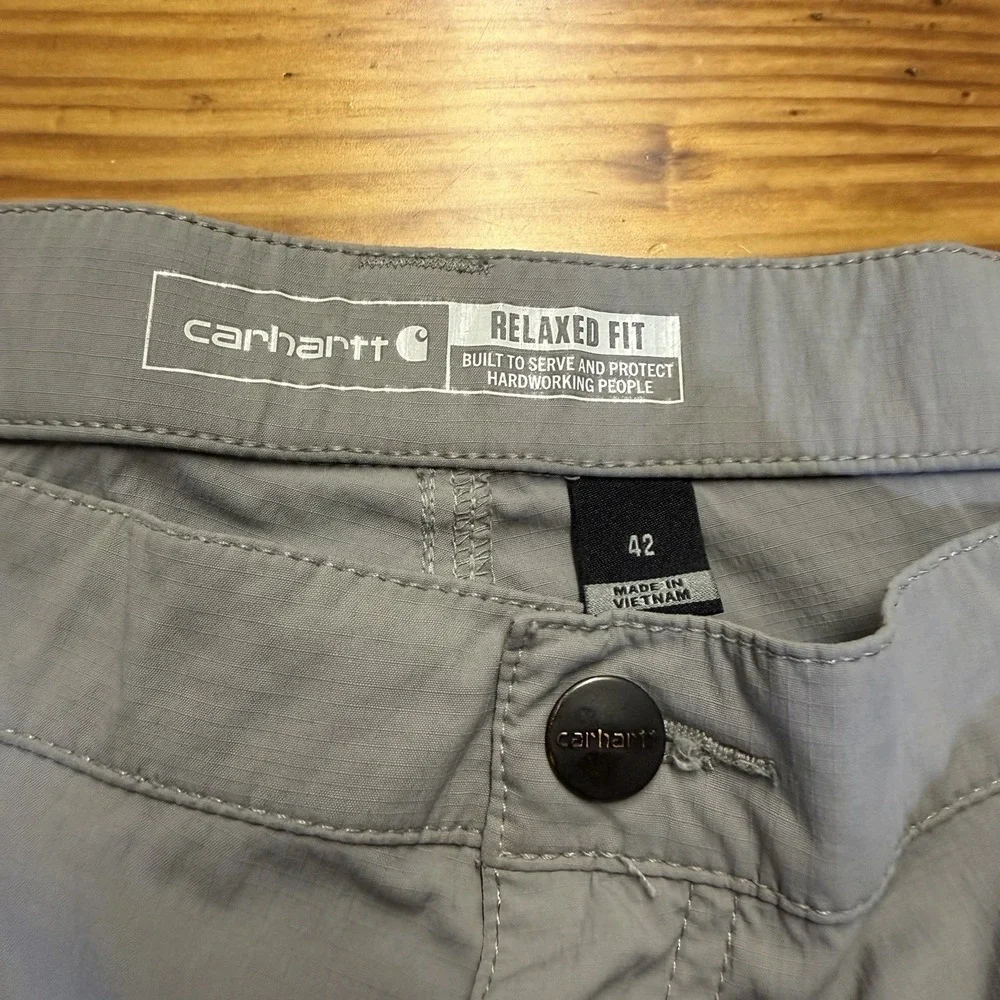 Carhartt Force Relaxed Fit Lightweight Ripstop Work Shorts Gray Mens 42 BS4198-M